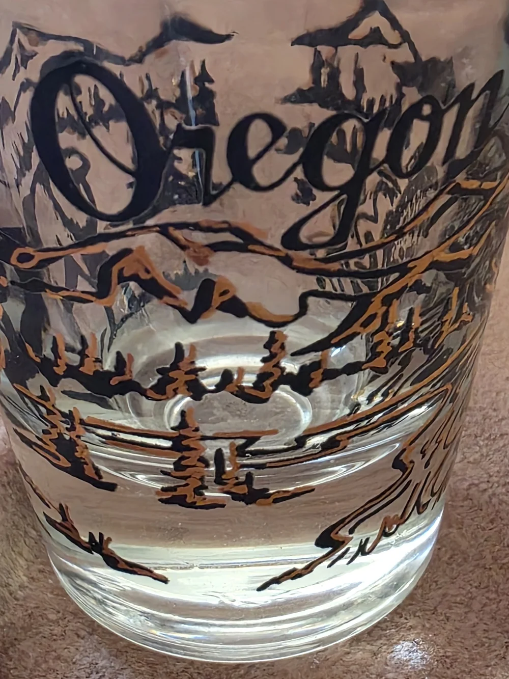 Oregon Scenic Glass Tumbler - Brown and Black